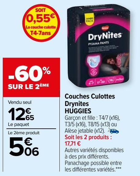 Couches Culottes  Drynites  HUGGIES