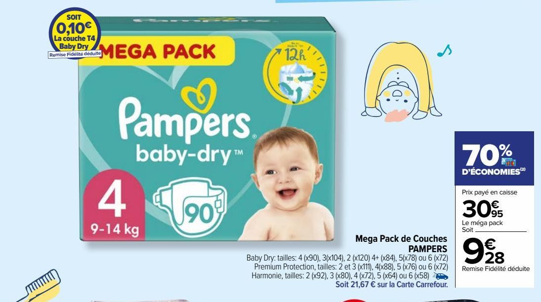 Mega Pack de Couches PAMPERS