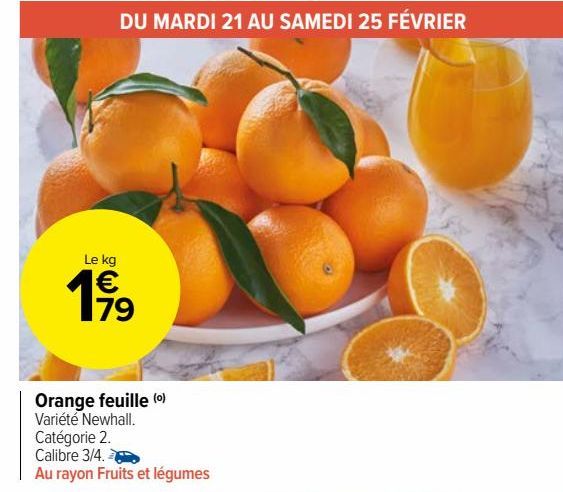 Orange feuille