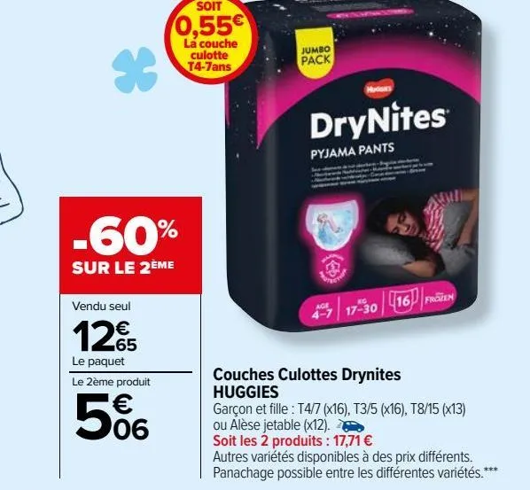couches culottes drynites huggies