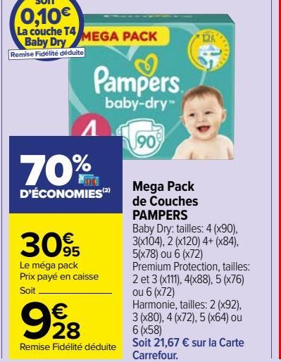 Mega Pack de Couches PAMPERS