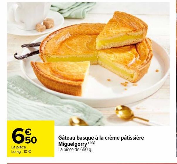 Gâteau basque à la crème pâtissière Miguelgorry