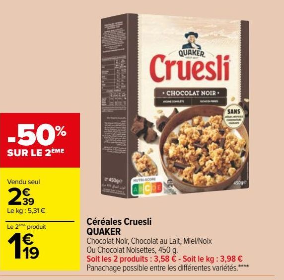 Céréales Cruesli QUAKER