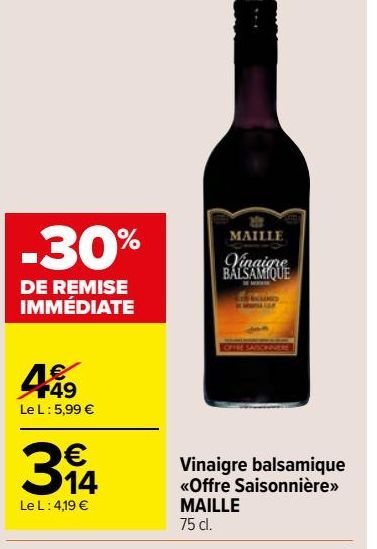 Vinaigre balsamique «Offre Saisonnière» MAILLE