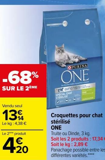 Croquettes pour chat stérilisé ONE