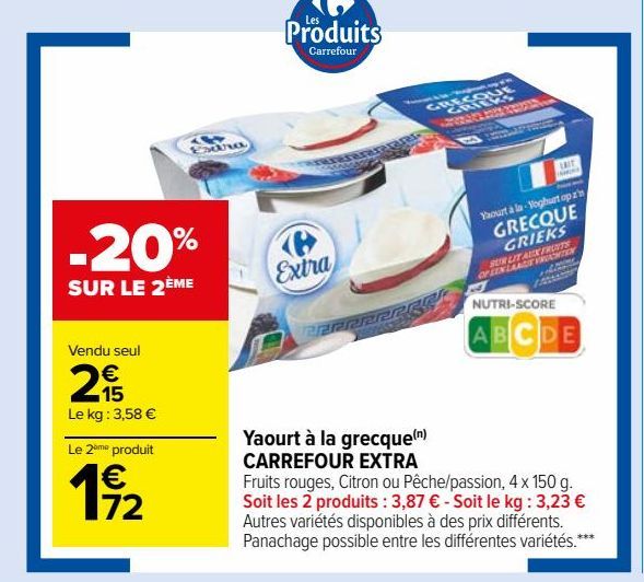 Yaourt à la grecque CARREFOUR EXTRA