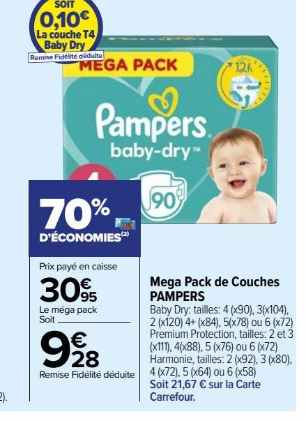 Mega Pack de Couches PAMPERS