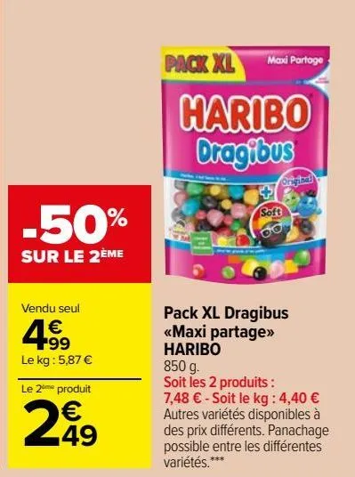 pack xl dragibus «maxi partage» haribo