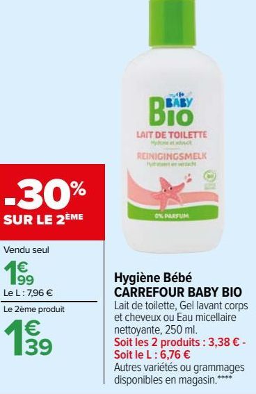 Hygiène Bébé CARREFOUR BABY BIO