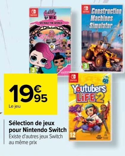 Sélection de jeux pour Nintendo Switch