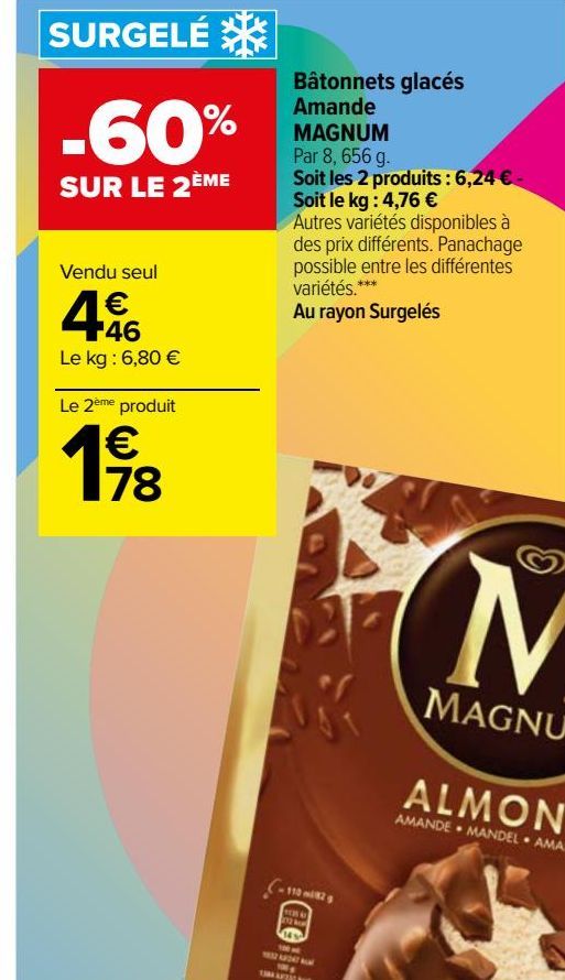 Bàtonnests glacés Amande MAGNUM