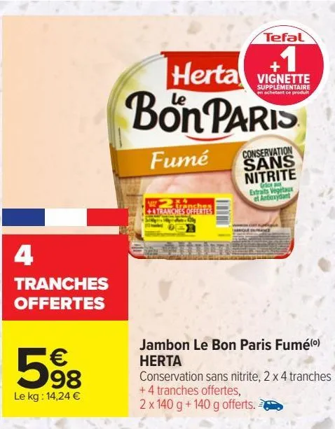 jambon le bon paris fumé herta