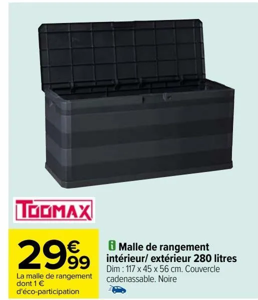 malle de rangement intérieur/ extérieur 280 litres