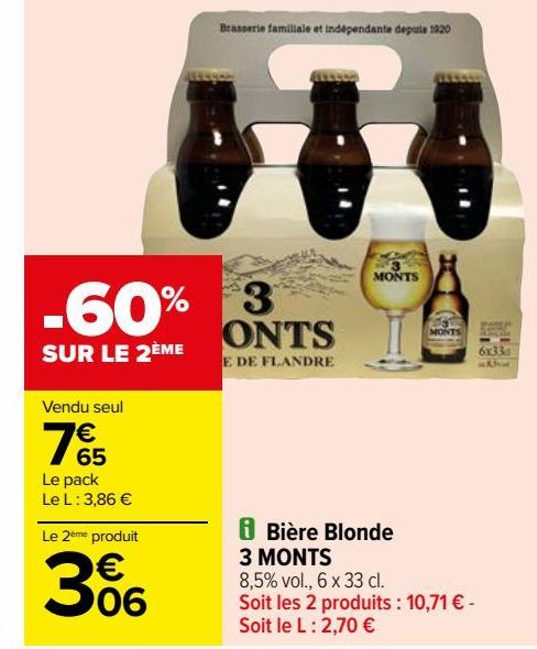 Bière Blonde 3 MONTS