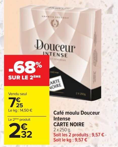 Café moulu Douceur Intense CARTE NOIRE