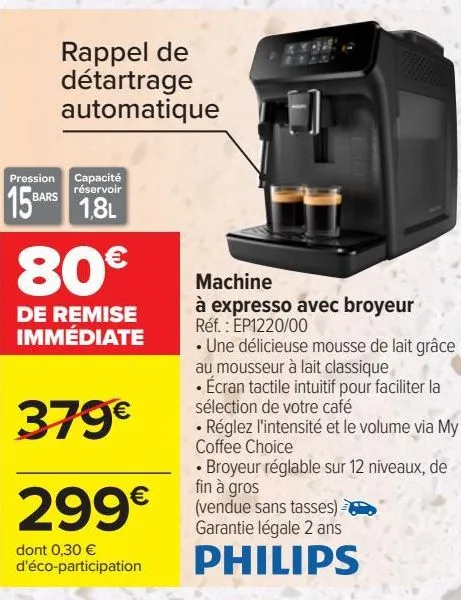 machine à expresso avec broyeur