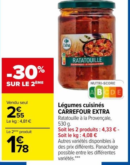 Légumes cuisinés CARREFOUR EXTRA