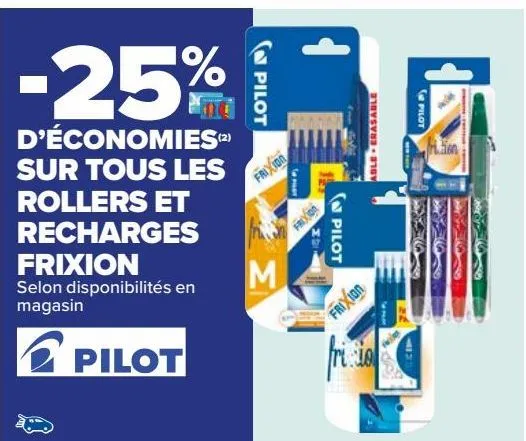 sur tous les rollers et recharges frixion