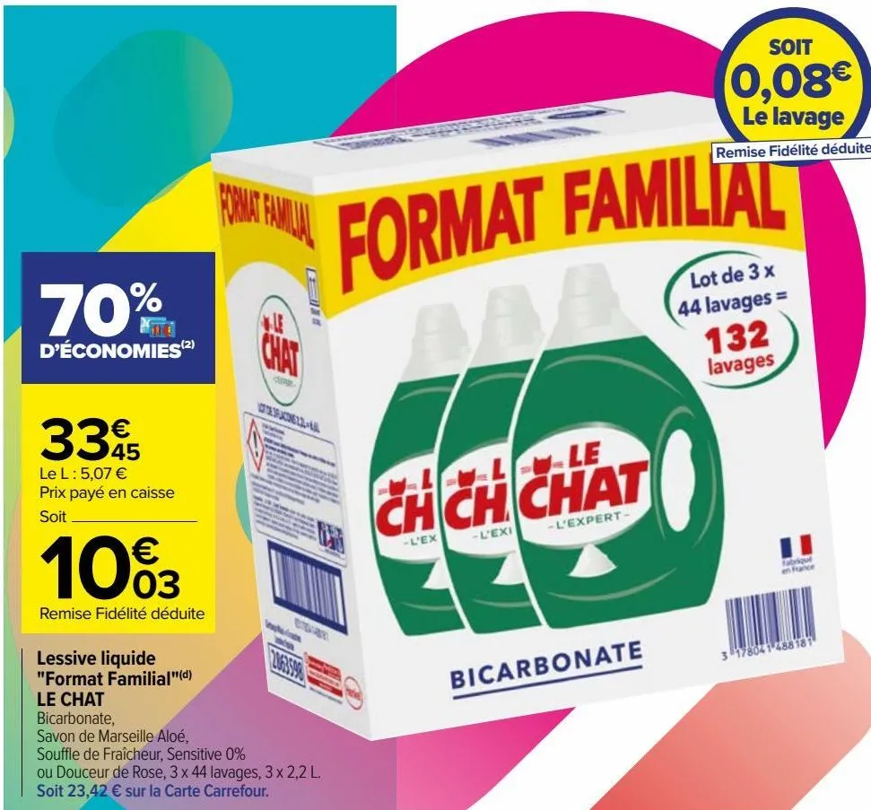 lessive liquide "format familial" le chat