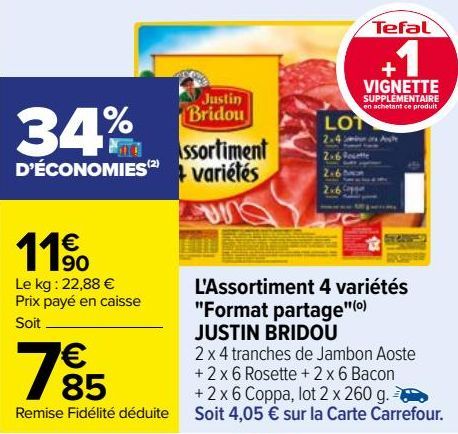 L'Assortiment 4 variétés "Format partage" JUSTIN BRIDOU