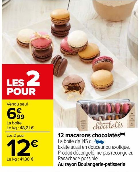 12 macarons chocolatés