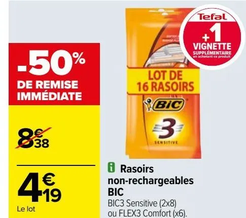 rasoirs non-rechargeables bic