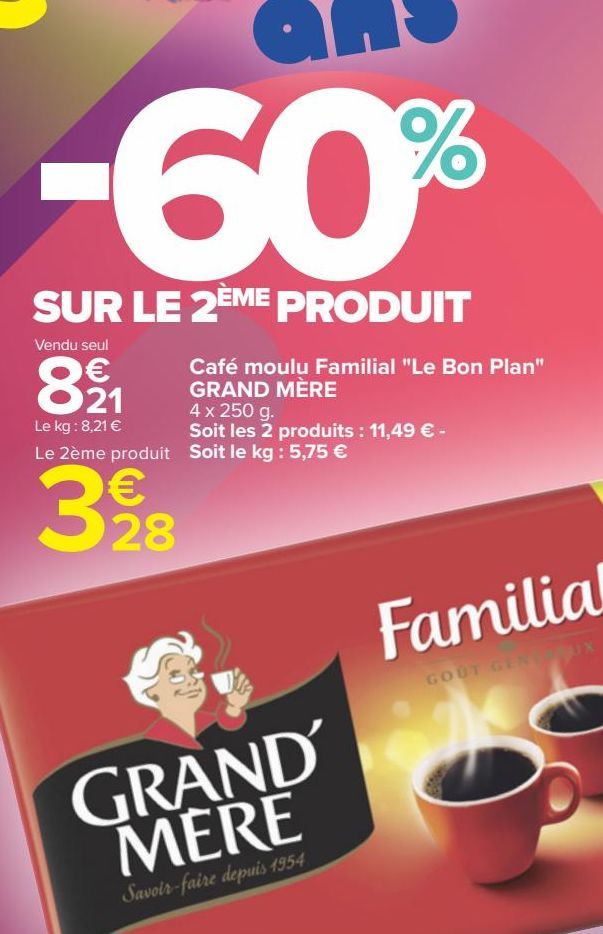 Café moulu Familial "Le Bon Plan" GRAND MÈRE