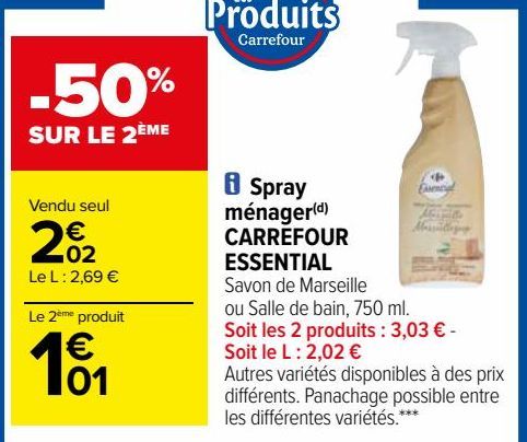 Spray ménager(d) CARREFOUR ESSENTIAL