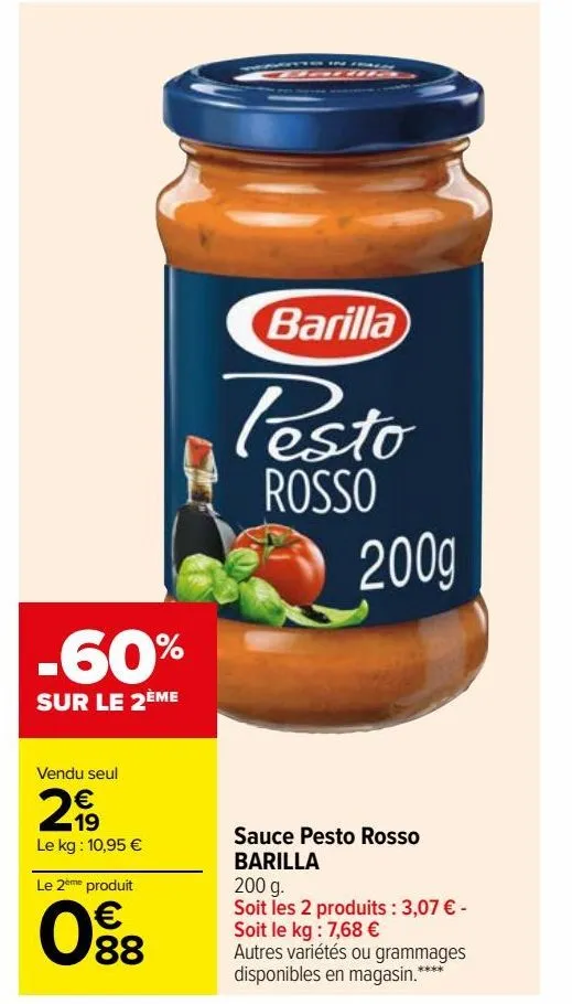 sauce pesto rosso barilla