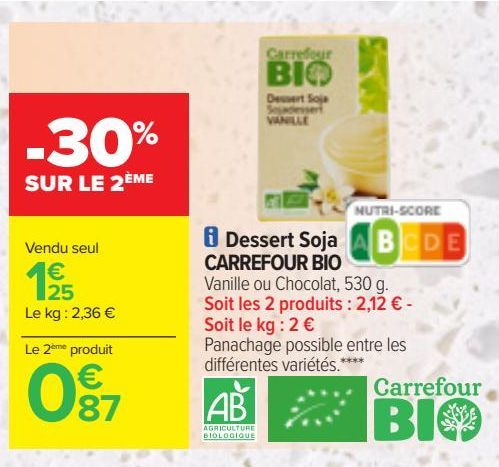 Dessert Soja CARREFOUR BIO