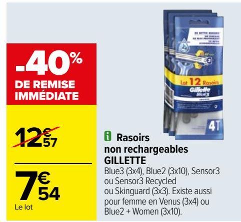 Rasoirs non rechargeables GILLETTE