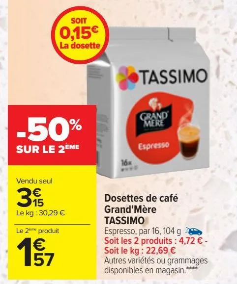 dosettes de café grand'mère tassimo