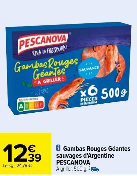 Gambas Rouges Géantes sauvages d'Argentine PESCANOVA