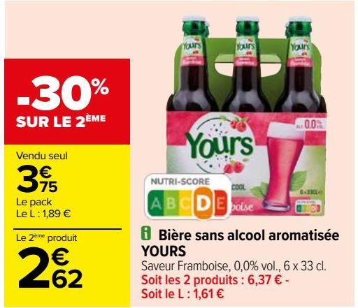 Bière sans alcool aromatisée YOURS