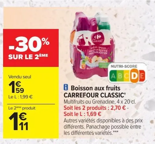 boisson aux fruits carrefour classic'