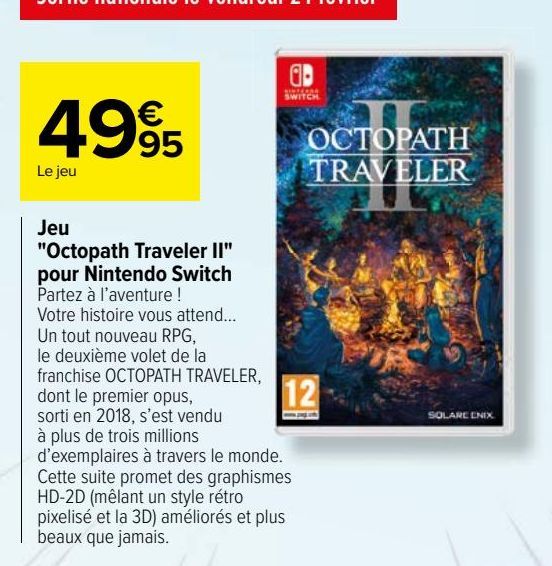Jeu "Octopath Traveler II" pour Nintendo Switch