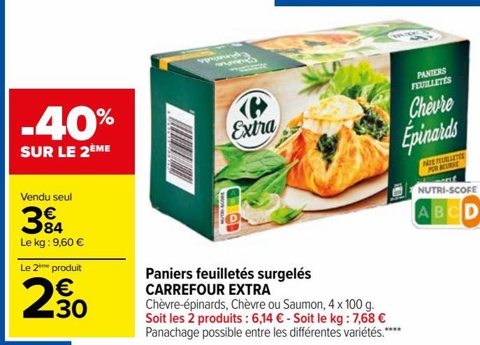 Paniers feuilletés surgelés CARREFOUR EXTRA