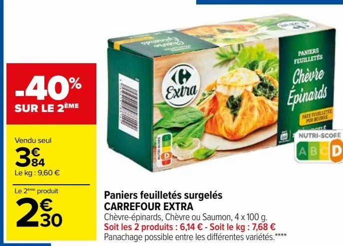 paniers feuilletés surgelés carrefour extra