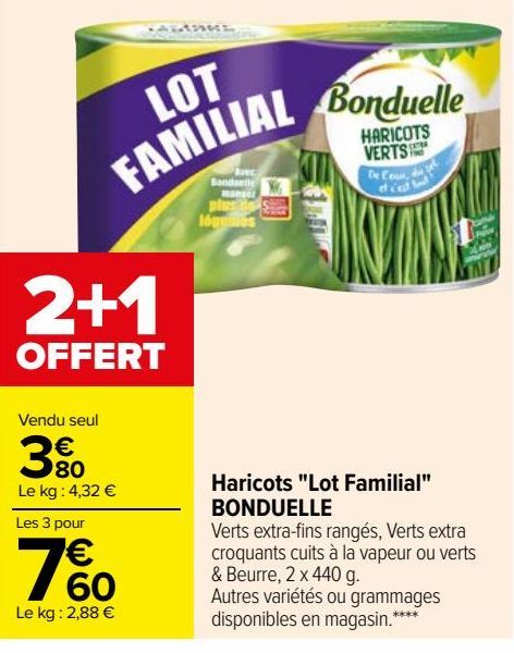 Haricots "Lot Familial" BONDUELLE