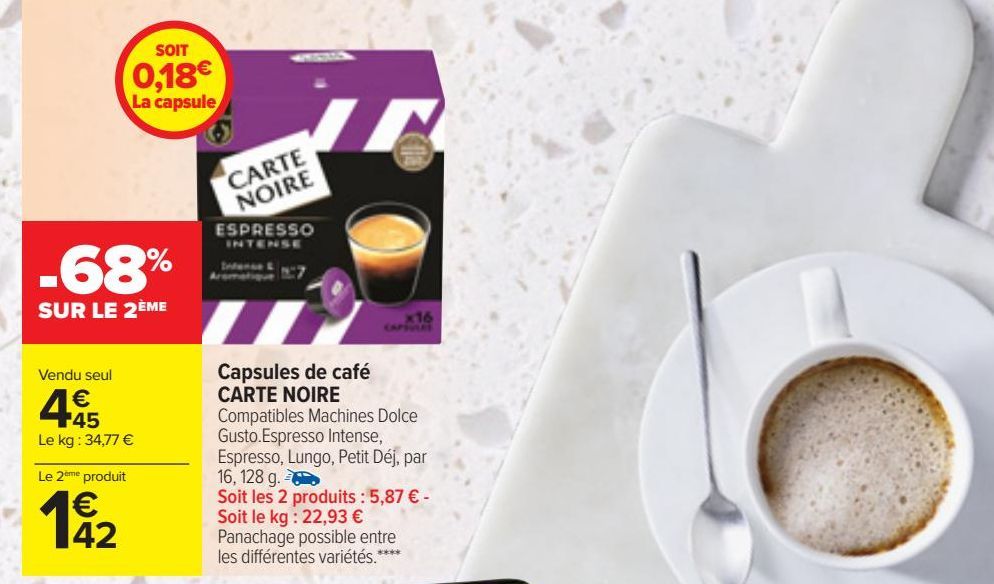 Capsules de café CARTE NOIRE