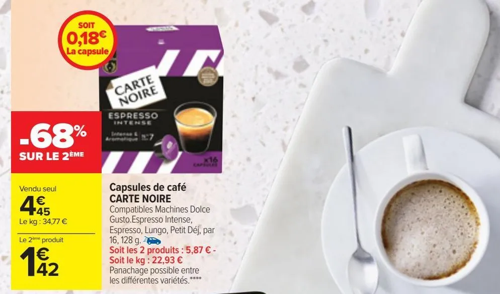 capsules de café carte noire