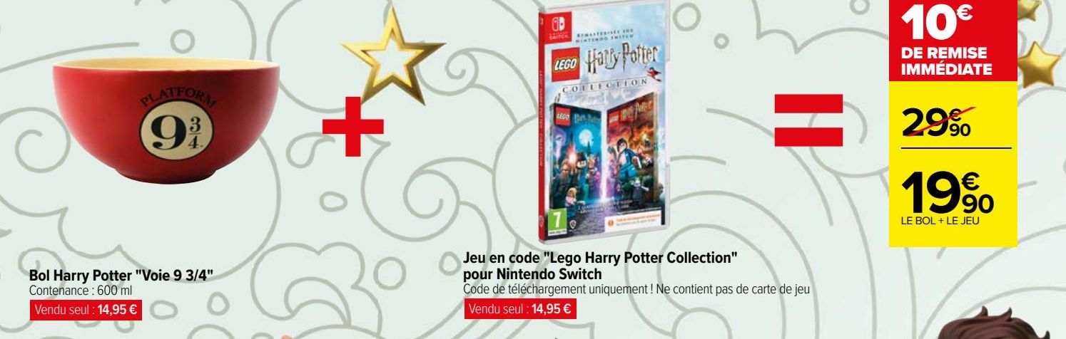 Jeu en code "Lego Harry Potter Collection" pour Nintendo Switch + Bol Harry Potter "Voie 9 3/4"