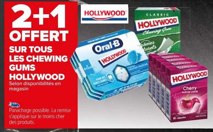 sur tous les chewing gums hollywood