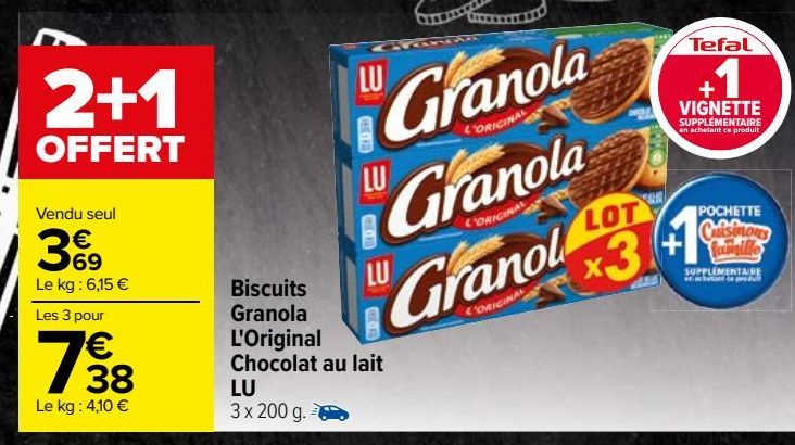 Biscuits Granola L'Original Chocolat au lait LU