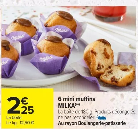 6 mini muffins milka