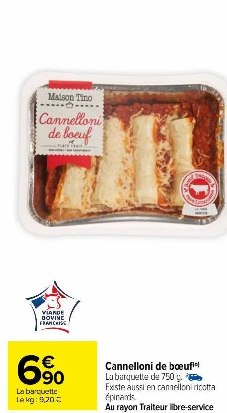 cannelloni de bœuf