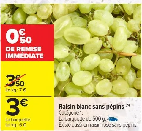 raisin blanc sans pépins