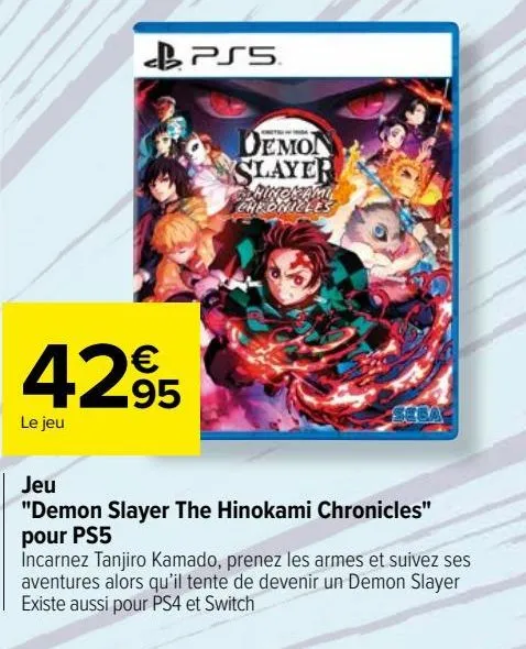 jeu "demon slayer the hinokami chronicles" pour ps5