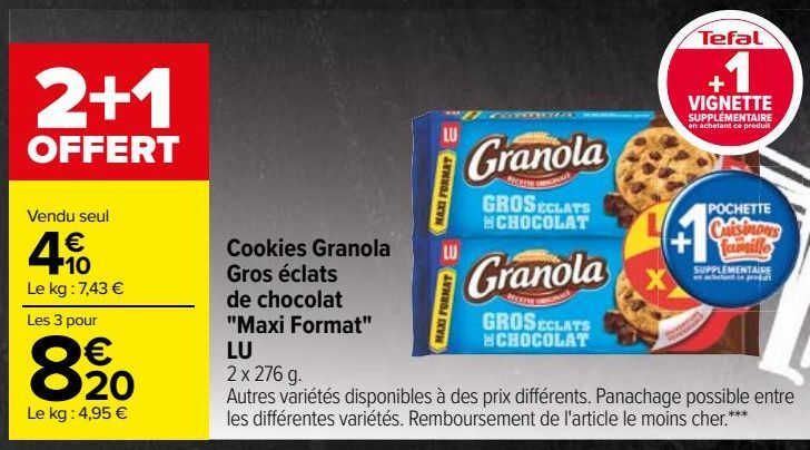 Cookies Granola Gros éclats de chocolat "Maxi Format" LU