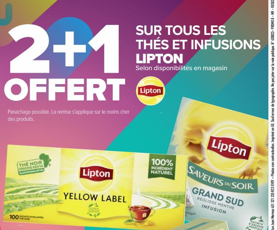 SUR TOUS LES THÉS ET INFUSIONS LIPTON